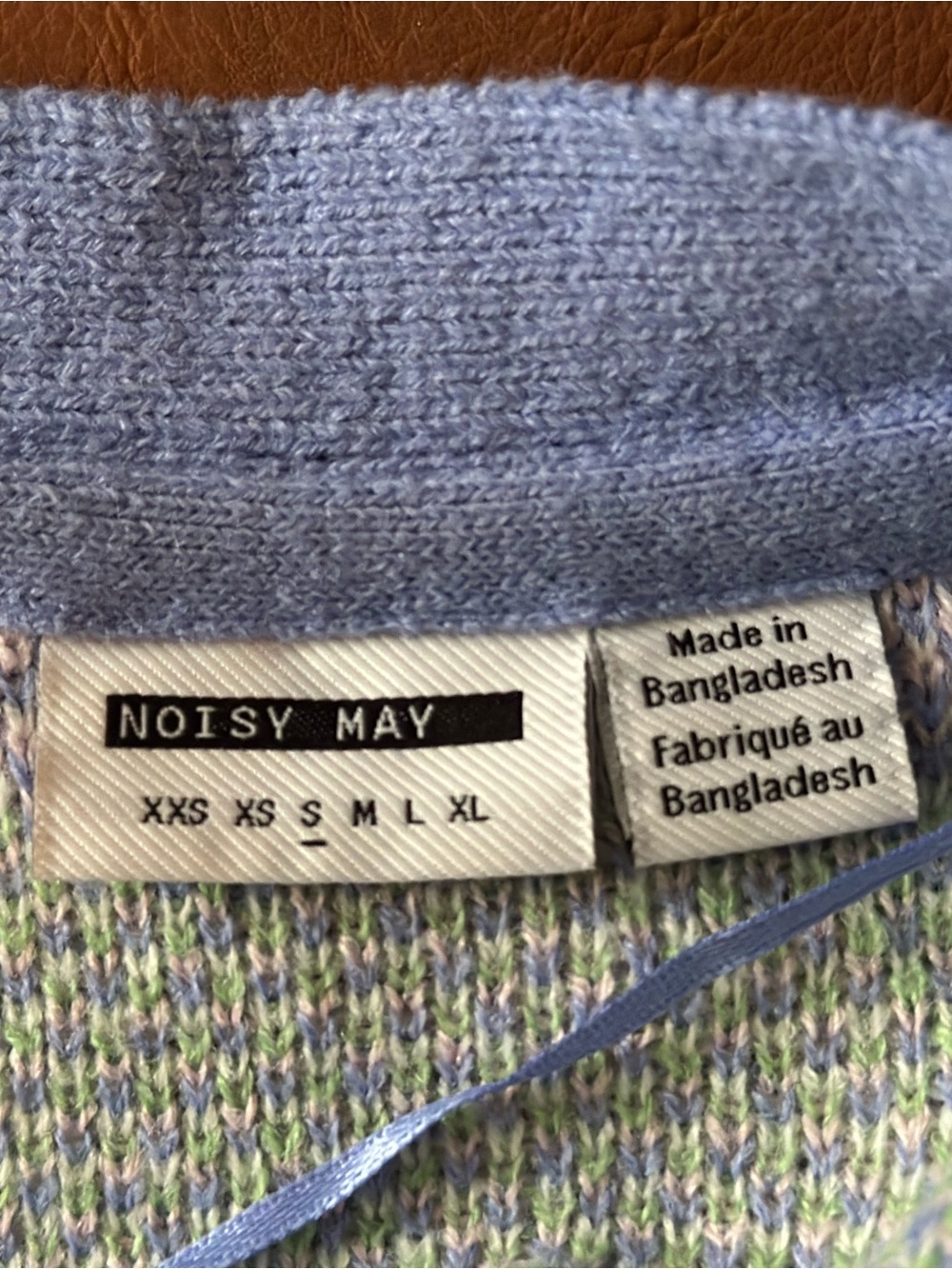 2 for $20 Noisy May Lavender Argyle Button-Front Cardigan with Green and Cream - Picture 6 of 8